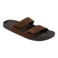 Quiksilver Rivi Leather Slides in Brown 10