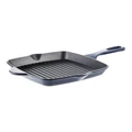 The Cooks Collective Olive Cast Iron Grill Pan 26cm in Midnight Blue