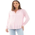 Ripe Emmy Stripe Shirt in Bubble Gum/White Assorted S