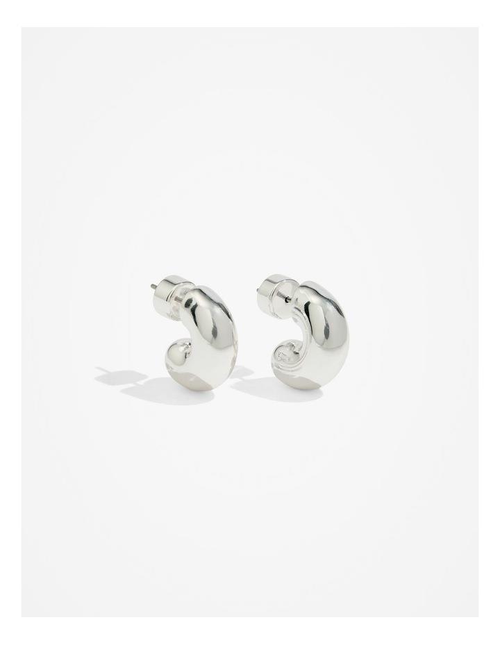 Country Road Large Round Hoop Earring in Silver Stone