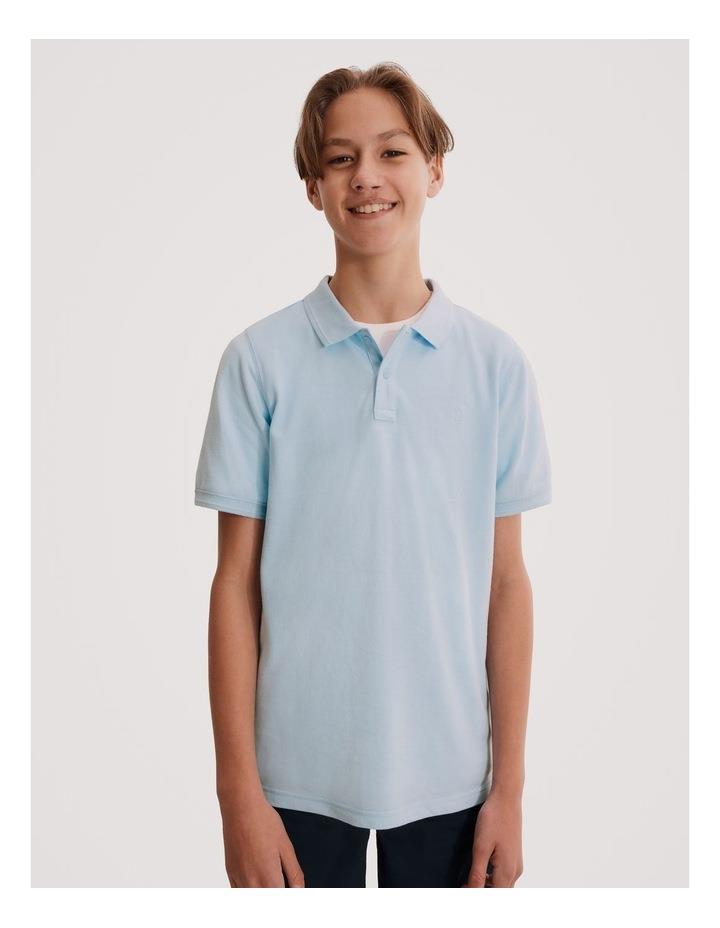 Country Road Teen Recycled Cotton Blend Polo Shirt in Pale Blue 8