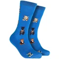 Mitch Dowd Professor Dog Bamboo Comfort Crew Socks in Sky Blue One Size