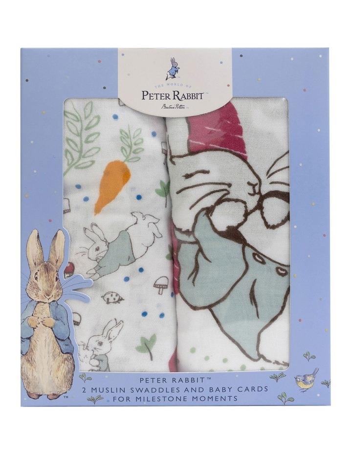 Bubba Blue Peter Rabbit New Adventures Muslin Wraps And Milestone Card Set 2 Pack in Multi Assorted One Size