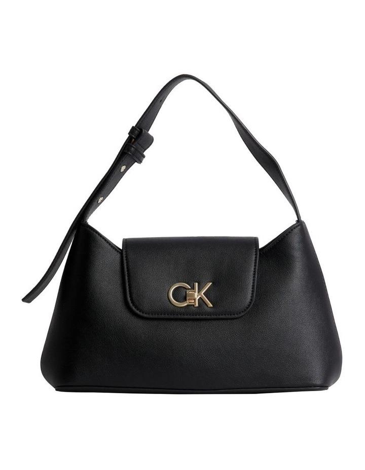 Calvin Klein Re-Lock Faux Leather Shoulder Bag in Black