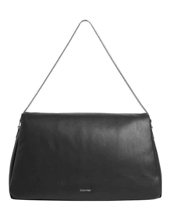 Calvin Klein Puffed Faux Leather Shoulder Bag in Black