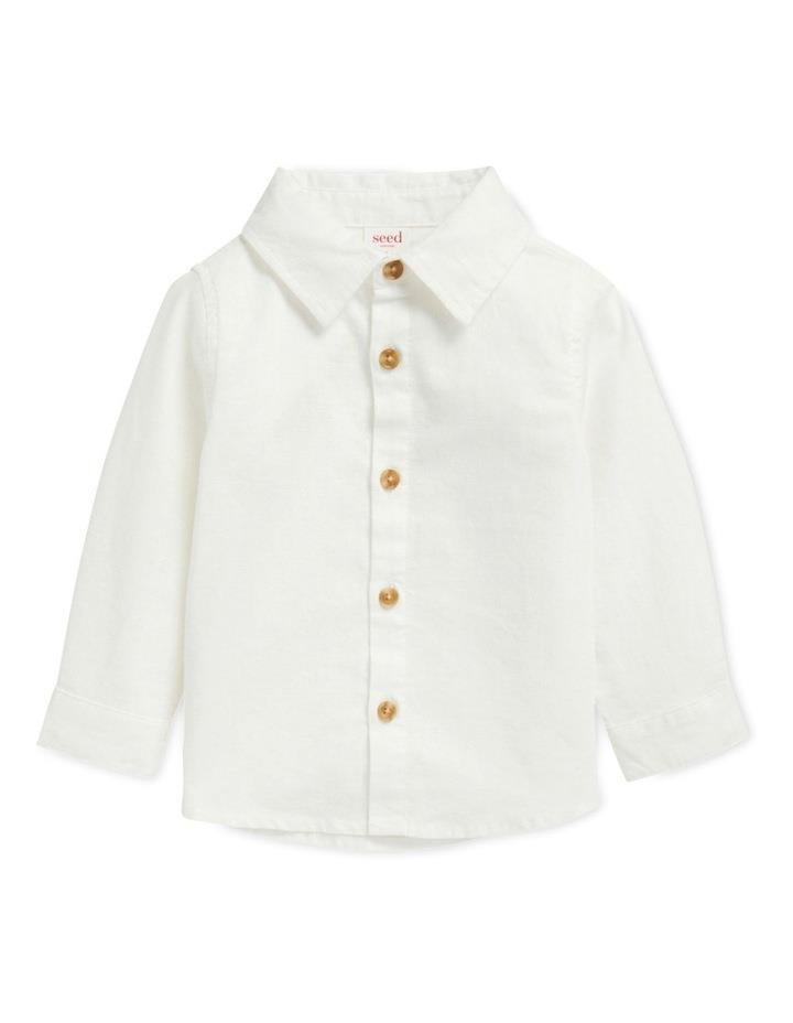Seed Heritage Core Linen Shirt in Canvas White 0