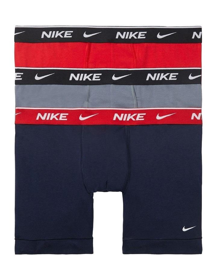 Nike Everyday Cotton Stretch Boxer Briefs 3 Pack in Obsidian/Cool Grey Assorted S