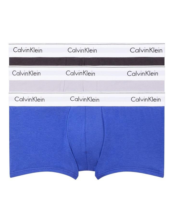 Calvin Klein Modern Cotton Stretch Low Rise Trunks 3 Pack in Multi Assorted S