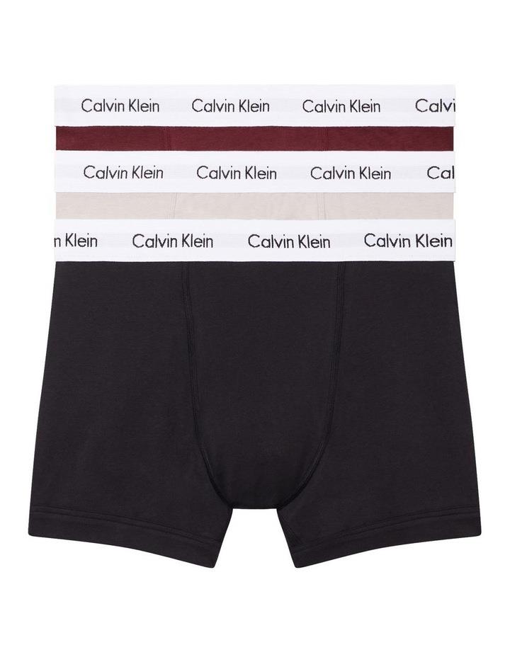 Calvin Klein Cotton Stretch Trunks 3 Pack in Multi Assorted S