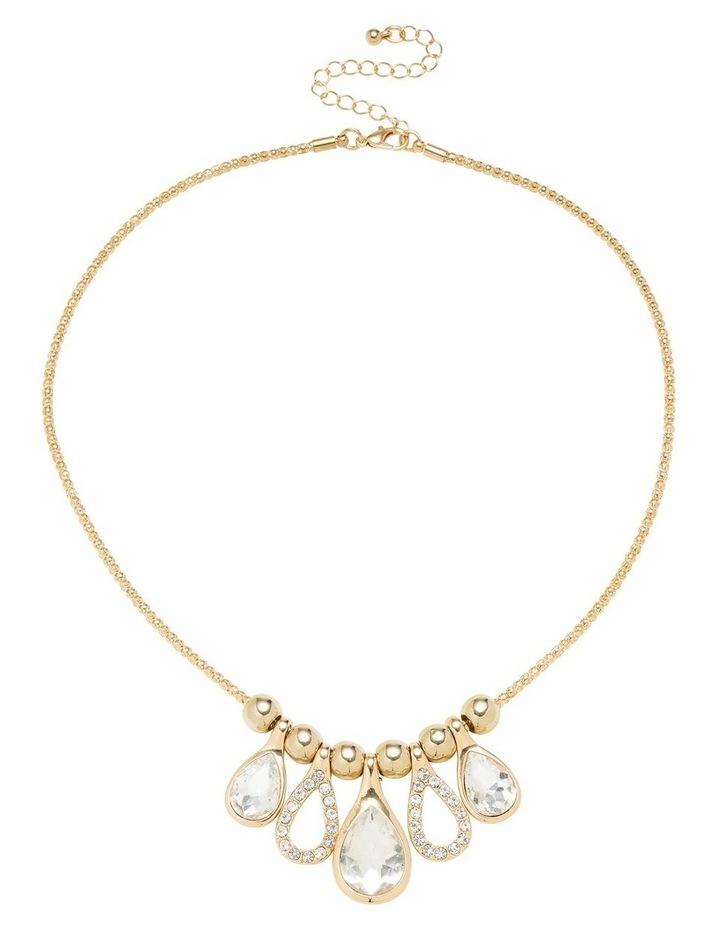 Barcs Shimmer Tear Drop Necklace in Crystal/Gold Assorted