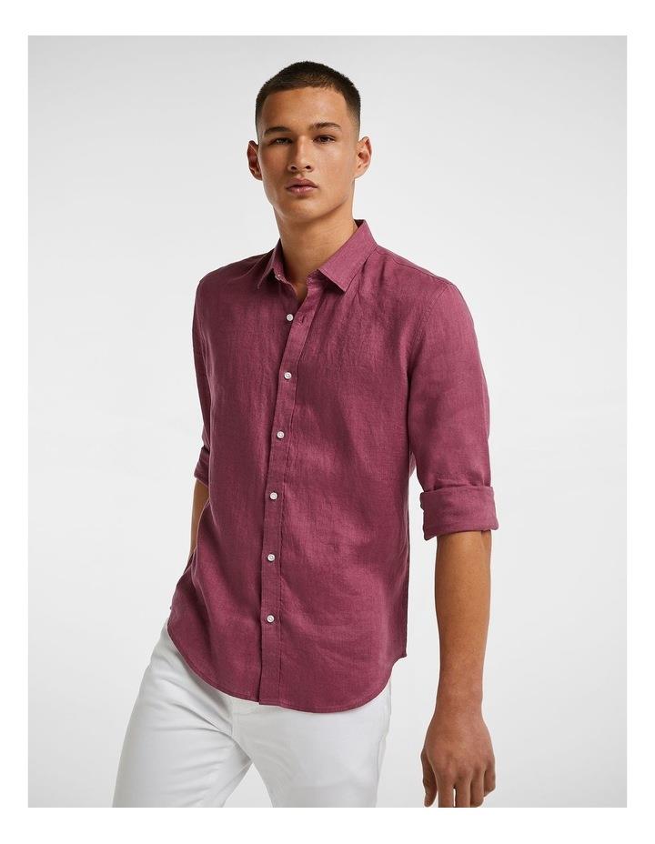 yd. West Hampton Pure Linen Shirt in Raspberry S