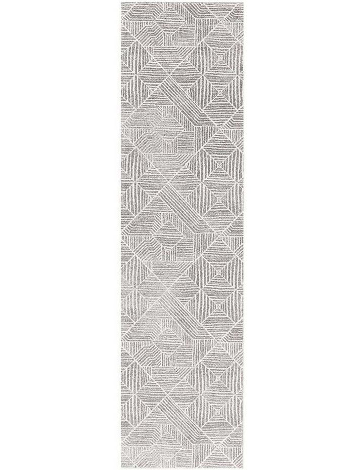 Rug Culture Oasis Kenza Contemporary Runner Rug in Grey 400x80cm