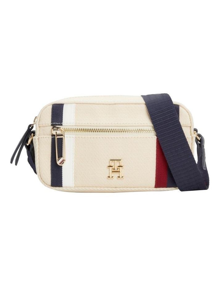 Tommy Hilfiger Iconic Signature Recycled Camera Bag in Sugarcane White