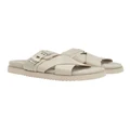Tommy Hilfiger Cleated Leather Slide in Stone Beige 44