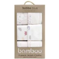 Bubba Blue Sleepy Safari Bamboo Wash Cloths 3 Pack in Blush One Size