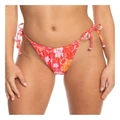 Roxy Meadow Flowers Cheeky Tie Side Bikini Bottom in Red S