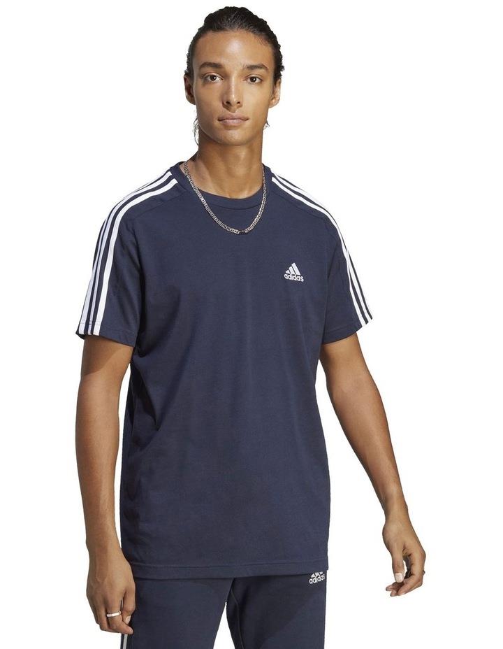 adidas Essentials Single Jersey 3-Stripes T-shirt in legend ink Navy XL