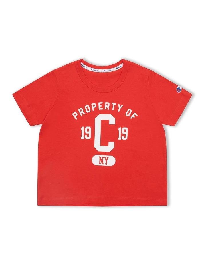 Champion Graphic Boxy Tee in Vermilion Red 12