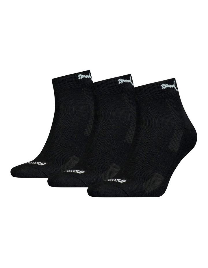 Puma Cushioned Quarter Socks 3 Piece in Black 3-5.5