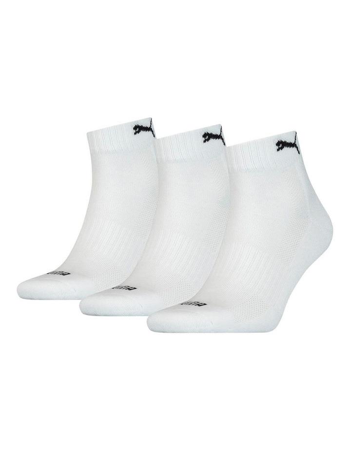 Puma Cushioned Quarter Socks 3 Piece in White 7-9
