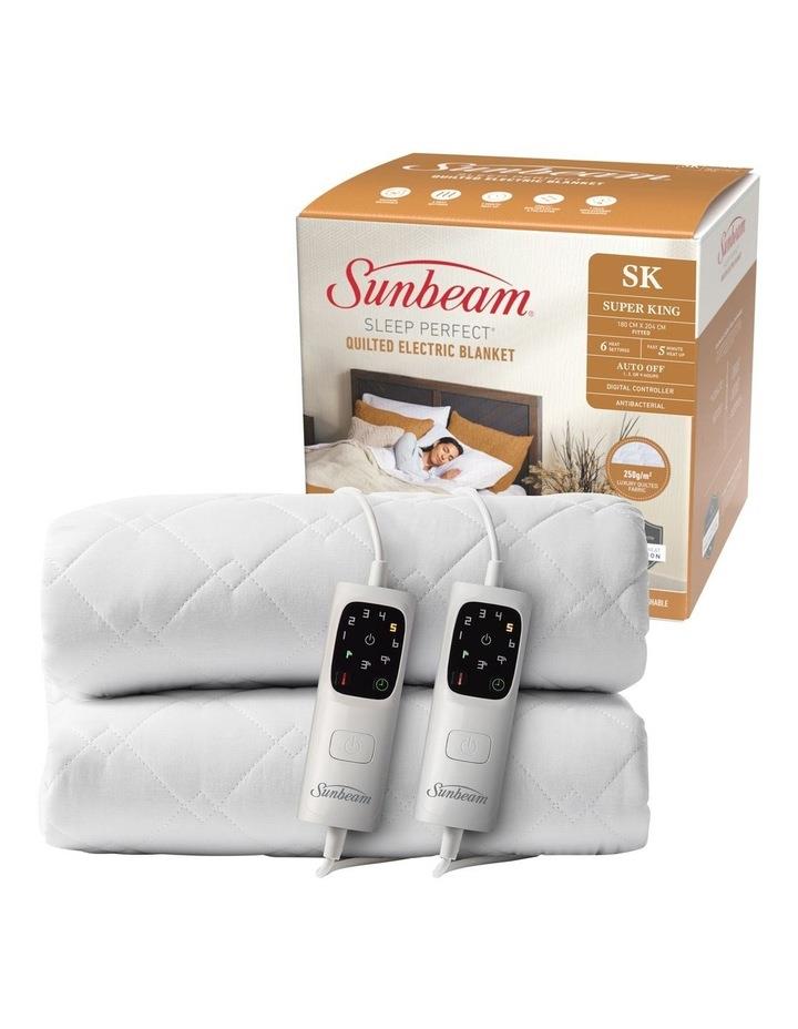 Sunbeam Sleep Perfect Quilted Electric Blanket in White Queen