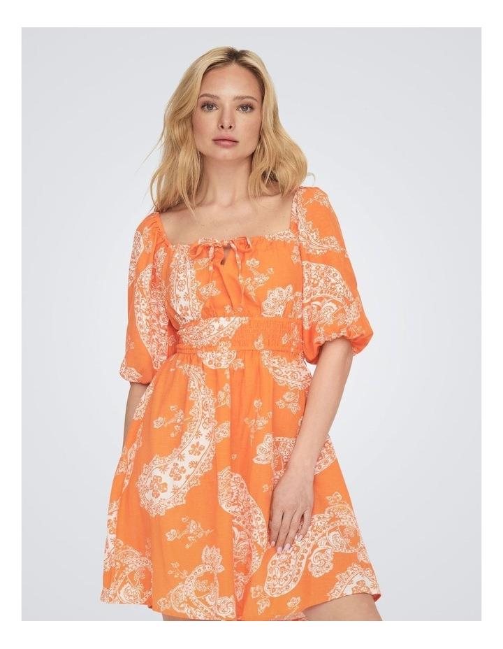 ONLY Bella 2/4 Linen Dress in Orange L