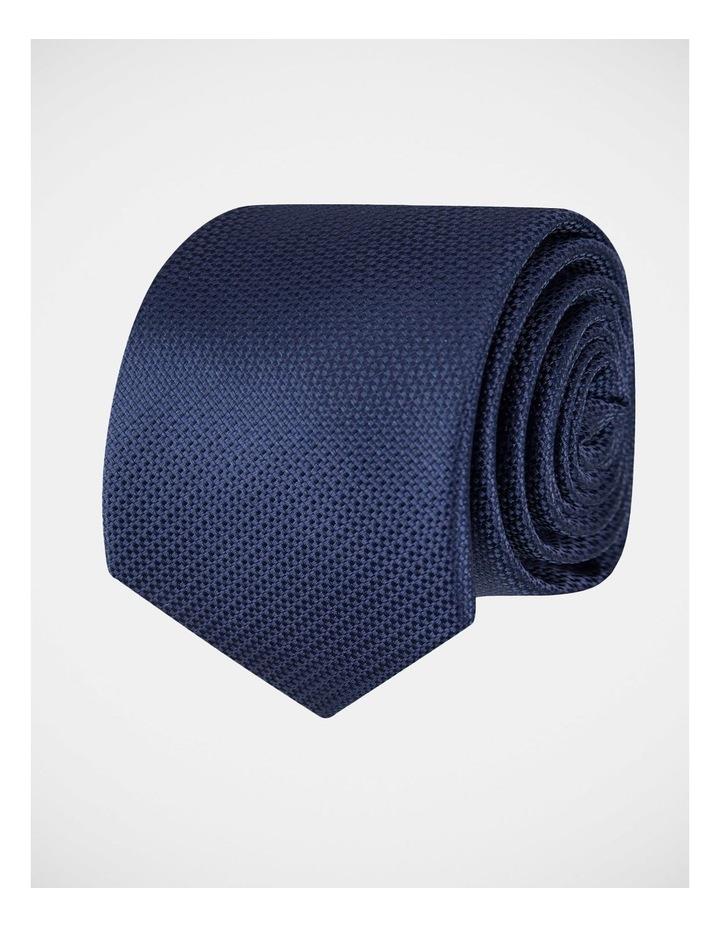 Blaq Textured Poly Tie in Navy One Size