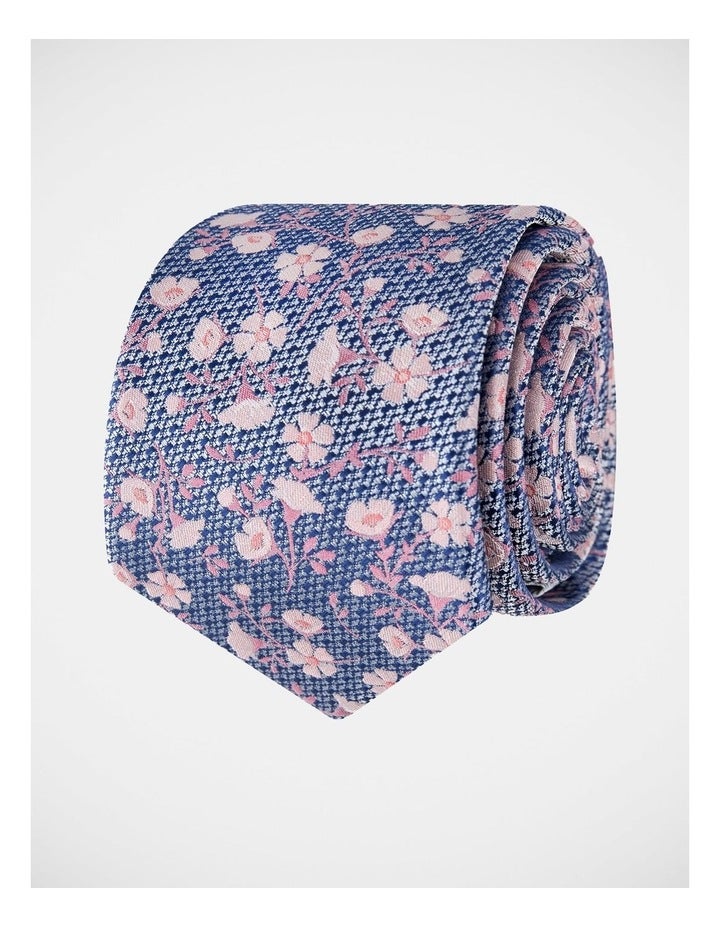Blaq Floral Poly Tie in Pink Assorted One Size