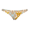 Tigerlily Alita Tiger Bikini Bottom in Reversible Berry Patchwork Assorted XS