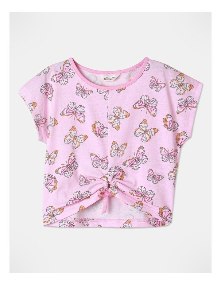 Milkshake Butterfly Tie Front T-shirt In Light Pink Lt Pink 7