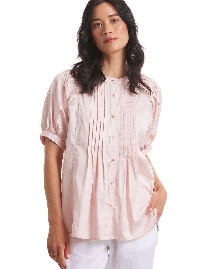 Marco Polo Elbow Pin Tuck Shirt in Dusk Pink 14