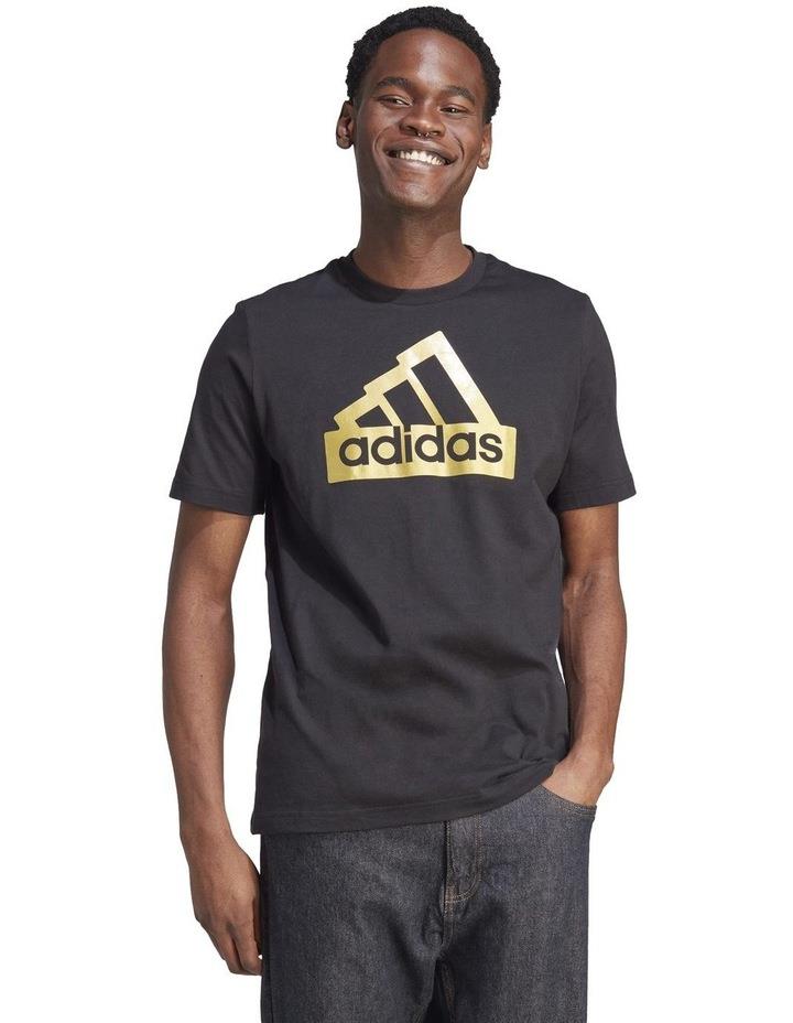 Adidas Sportswear Future Icons Metallic T-shirt in Black XL