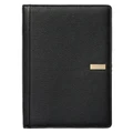 Kinnon Hudson A4 Compendium in Black Pebble/Gold Black One Size