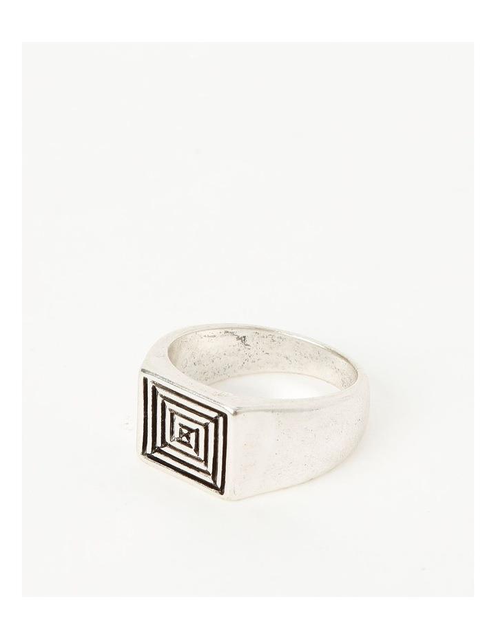 Blaq Motif Burnished Ring in Silver S