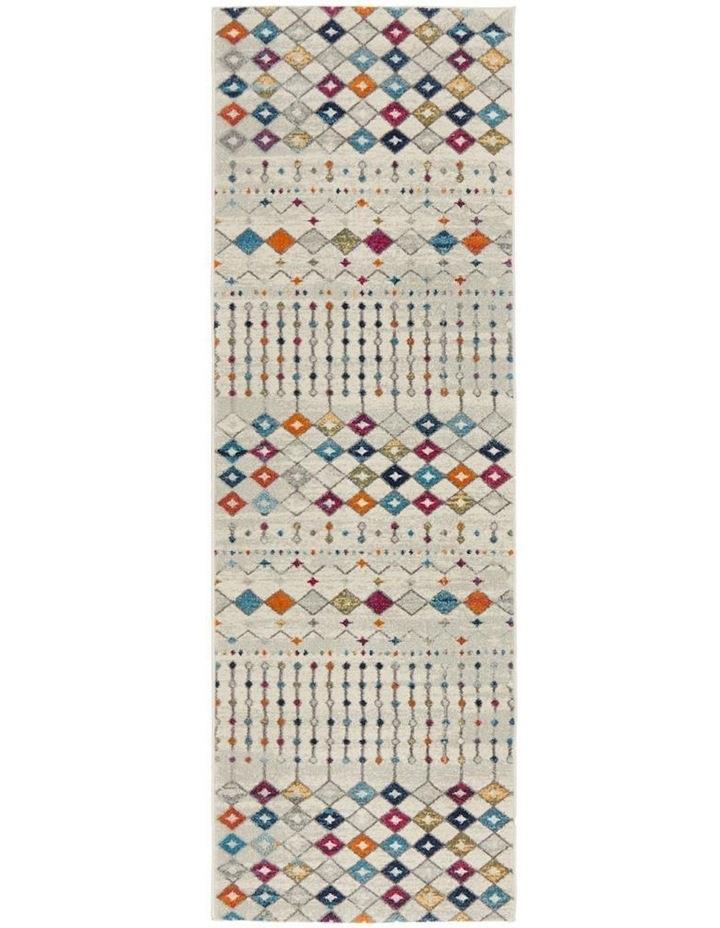 Rug Culture Mirage Peggy Tribal Morrocan Style Runner Rug in White 300x80cm