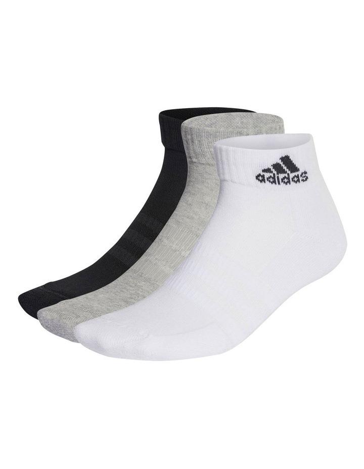 adidas Cushioned Sportswear Ankle Socks 3 Pairs in Multi Assorted King