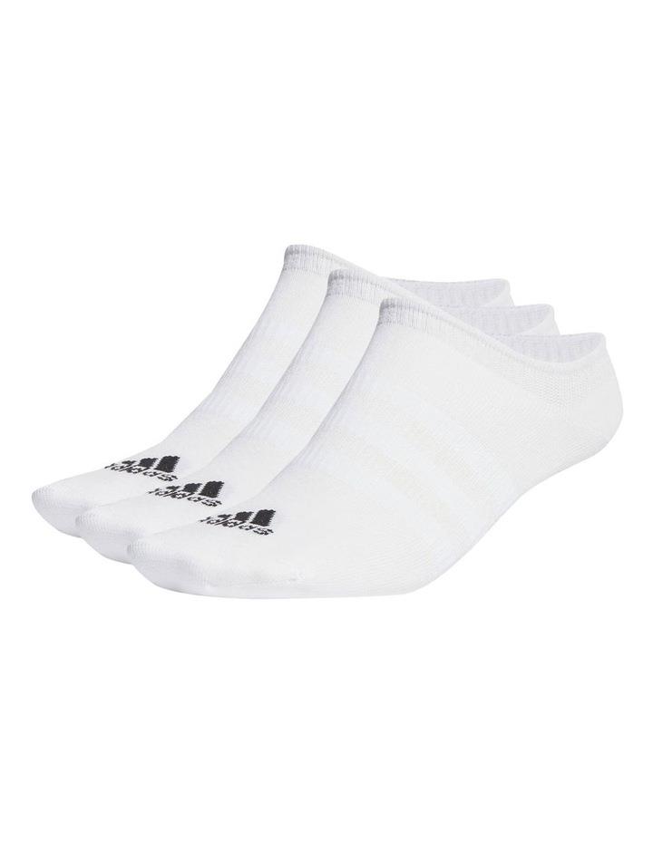 adidas Thin and Light No Show Socks 3 Pairs in White Regular