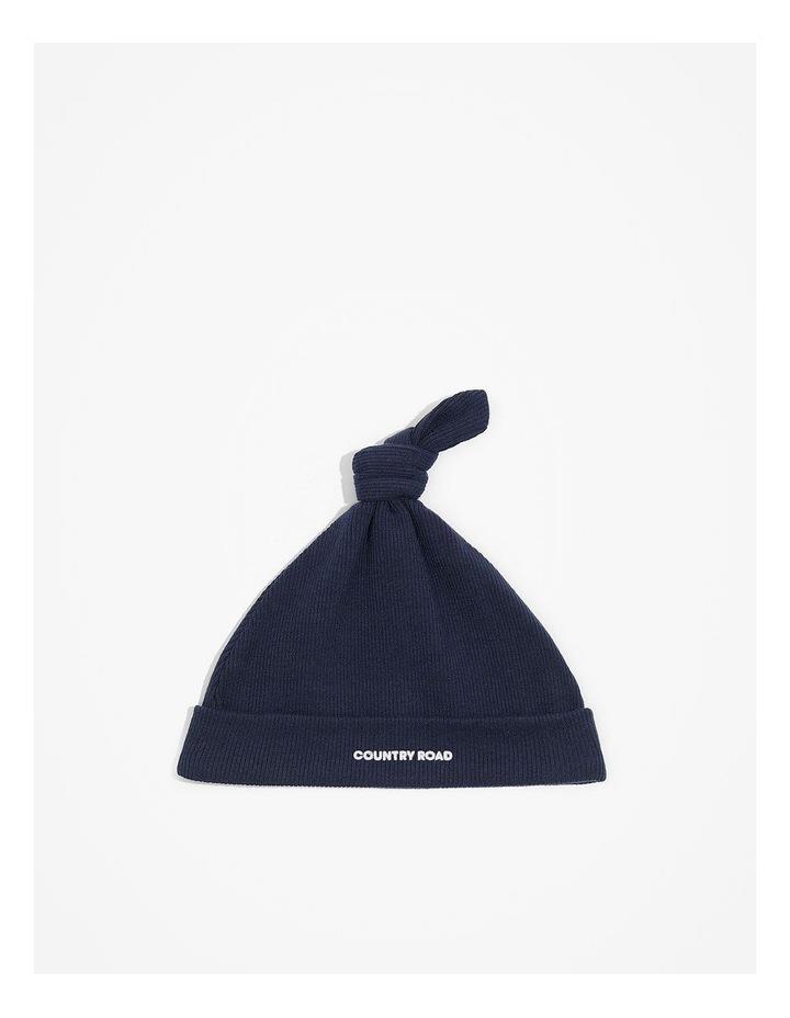 Country Road Unisex Organically Grown Cotton Rib Beanie in Navy