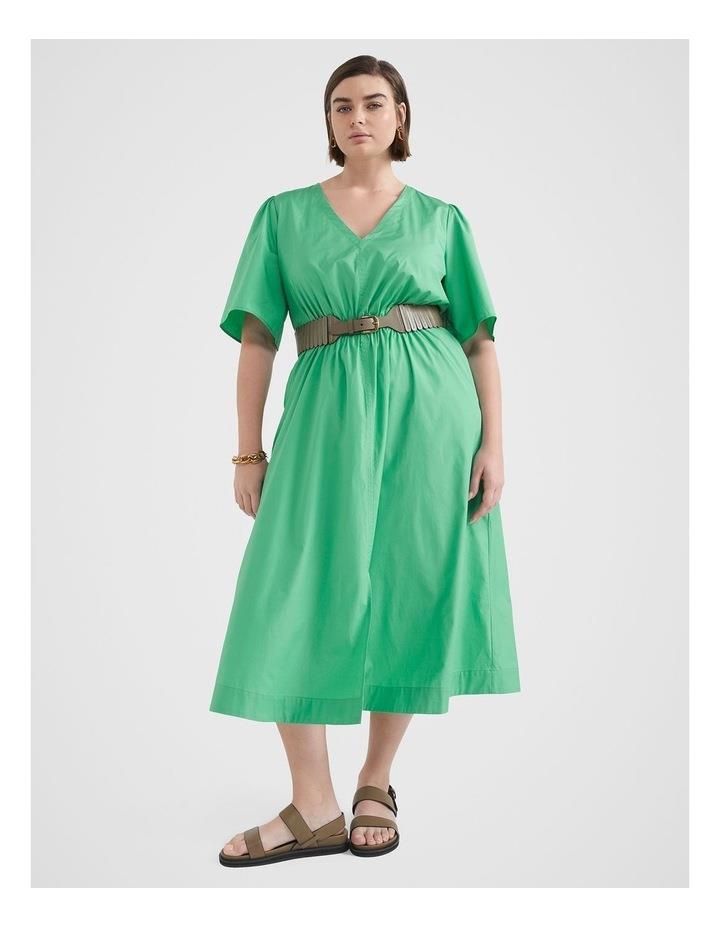 Commonry The Cotton Poplin Maxi Dress In Palm Green 16