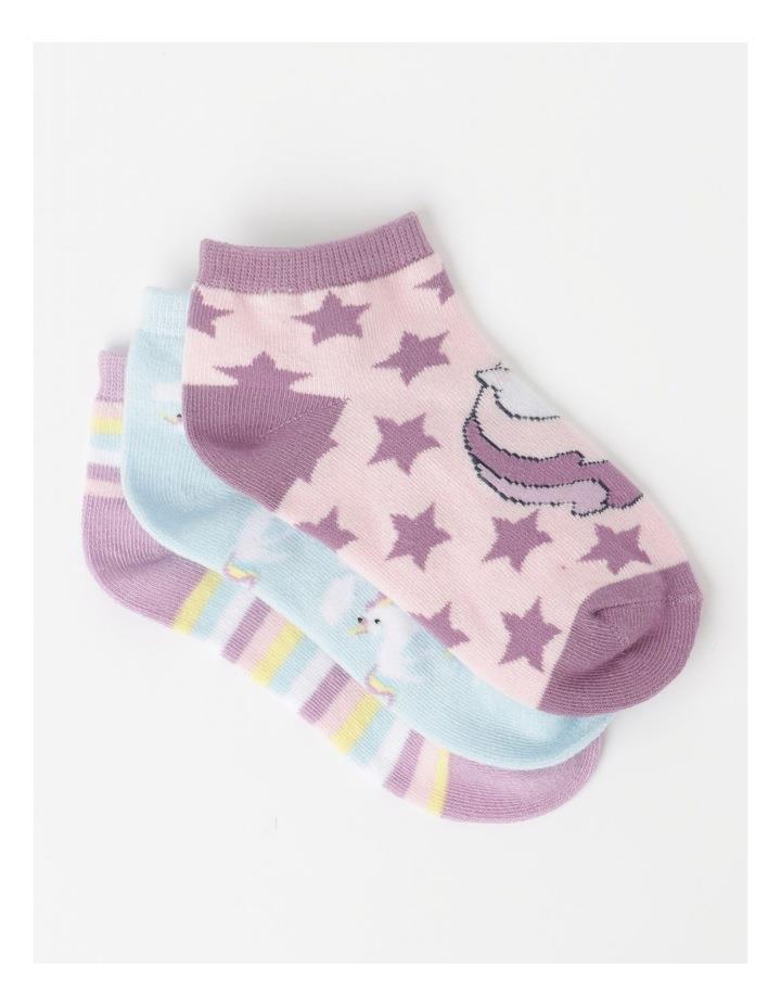 Milkshake Unicorn Jacquard Lowcut Socks 3 Pack in Assorted 9-12