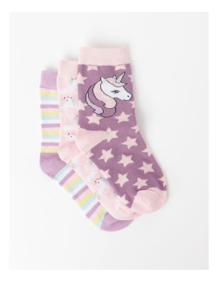 Milkshake Crew Unicorn Jacquard Socks 3 Pack in Assorted 9-12