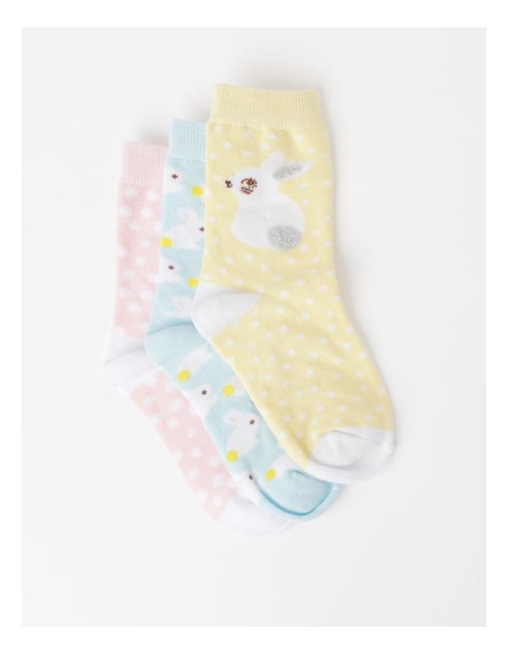 Milkshake Crew Bunny Jacquard Socks 3 Pack in Multi Assorted 5-8