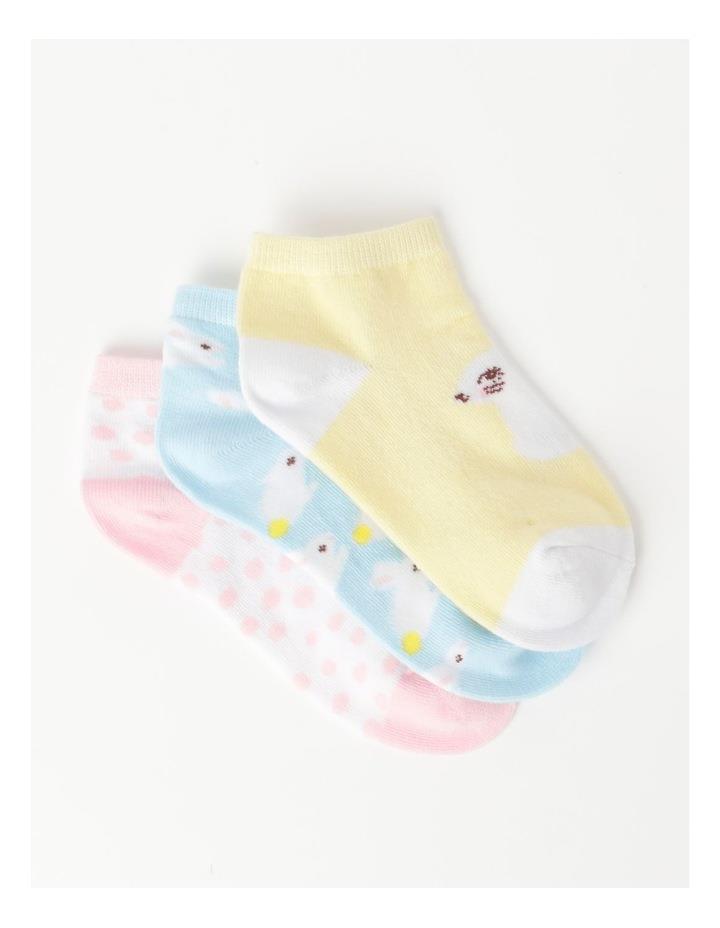 Milkshake Lowcut Bunny Jacquard Socks 3 Pack in Multi Assorted 13-3