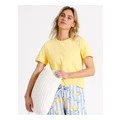 Soho Cotton Knit Short Sleeve Sleep Top in Yellow L