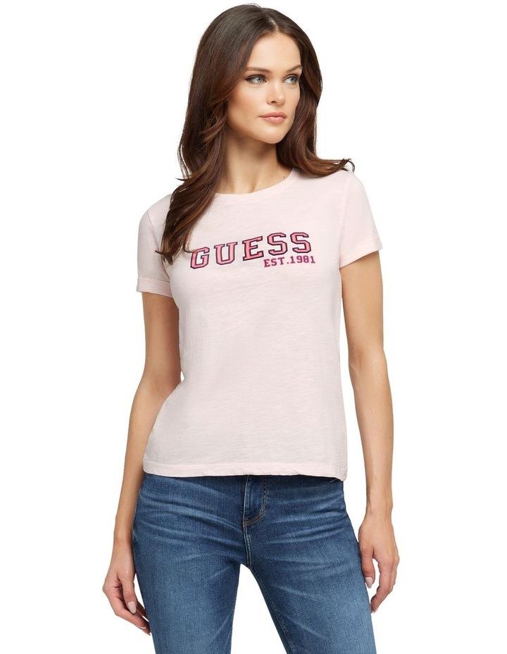 Guess Short Sleeve College T-shirt in Pink S