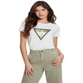 Guess Animal Triangle T-shirt in Cream White Cream XS
