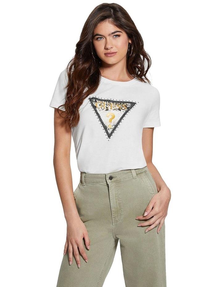 Guess Animal Triangle T-shirt in Cream White Cream L