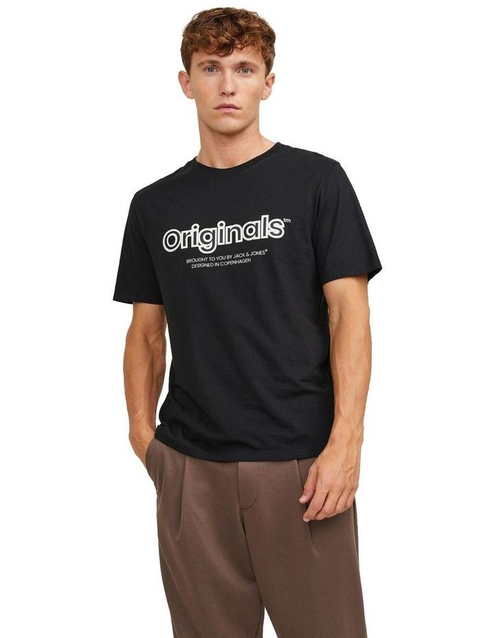 Jack & Jones Lakewood Branding Short Sleeve T-shirt in Black L