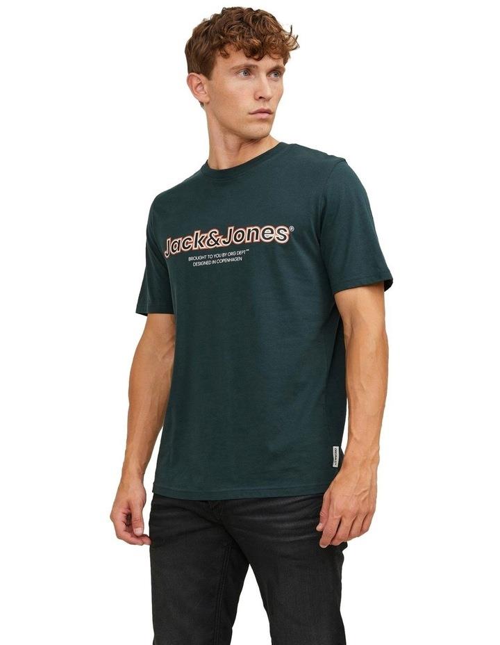 Jack & Jones Lakewood Branding Short Sleeve T-shirt in Green XL