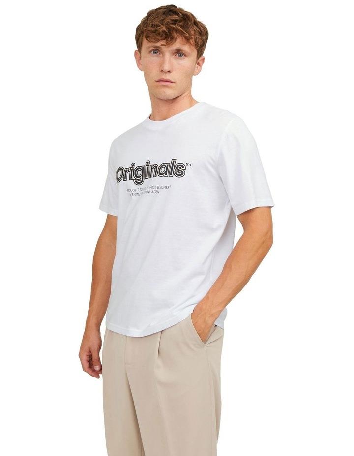 Jack & Jones Lakewood Branding Short Sleeve T-shirt in White XL